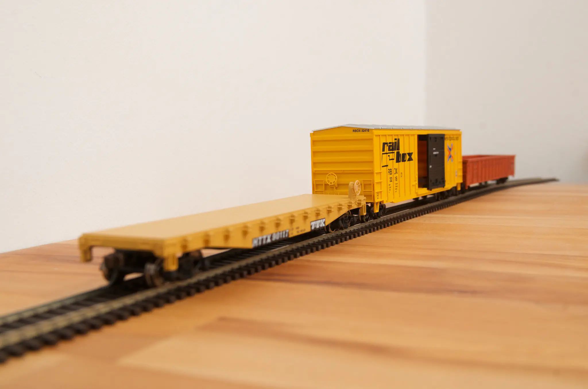The freight cars look so much better on tracks 🙂